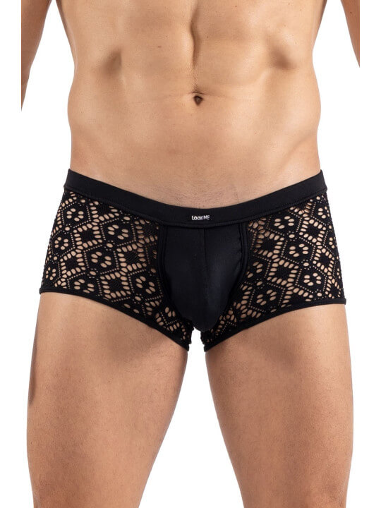 Boxer noir résille brodée Shinny - LM2407-67BLK