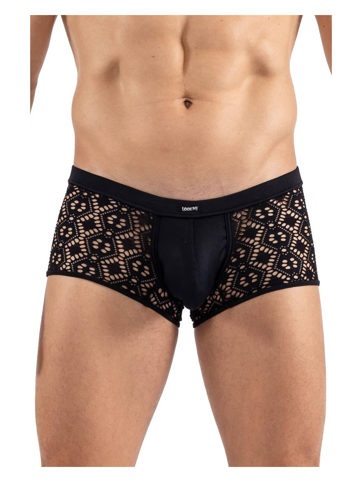 Boxer noir résille brodée Shinny - LM2407-67BLK