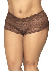 Shorty grande taille en dentelle couleur cacao - MAL90XCOCO