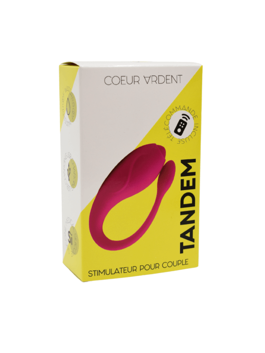 TANDEM Rose, stimulateur pour couple USB avec télécommande en silicone médical - BQ125PNK