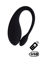 TANDEM Noir, stimulateur pour couple USB avec télécommande en silicone médical  - BQ125BLK