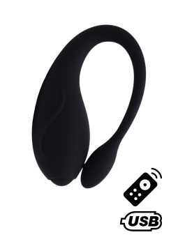 TANDEM Noir, stimulateur pour couple USB avec télécommande en silicone médical  - BQ125BLK