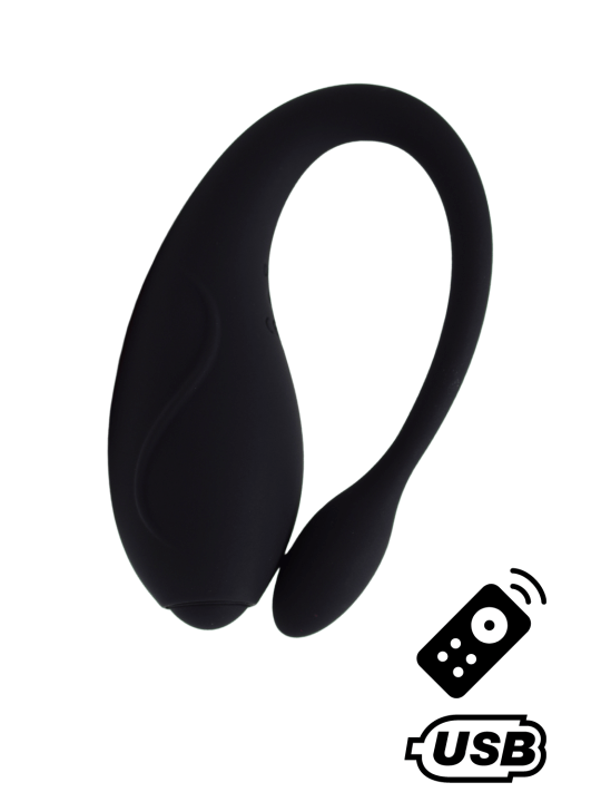 TANDEM Noir, stimulateur pour couple USB avec télécommande en silicone médical  - BQ125BLK