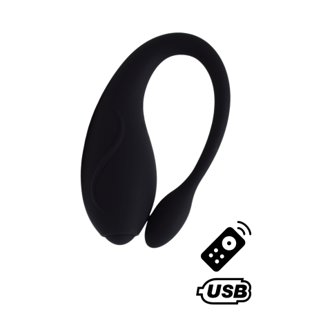 TANDEM Noir, stimulateur pour couple USB avec télécommande en silicone médical  - BQ125BLK