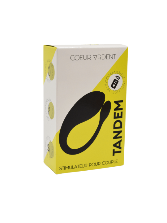 TANDEM Noir, stimulateur pour couple USB avec télécommande en silicone médical  - BQ125BLK