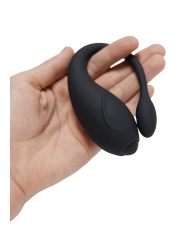 TANDEM Noir, stimulateur pour couple USB avec télécommande en silicone médical  - BQ125BLK
