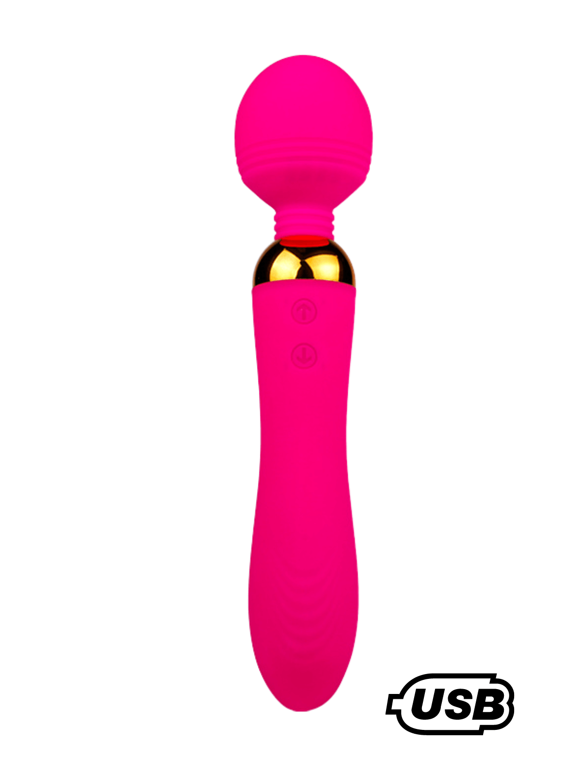 SHAKE Rose, Vibromasseur Wand USB en silicone médical avec 2 puissants moteurs indépendants - BQ107PNK