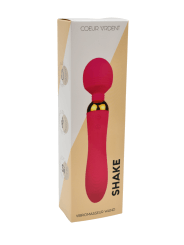 SHAKE Rose, Vibromasseur Wand USB en silicone médical avec 2 puissants moteurs indépendants - BQ107PNK