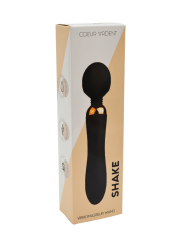 SHAKE Noir, Vibromasseur Wand USB en silicone médical avec 2 puissants moteurs indépendants - BQ107BLK