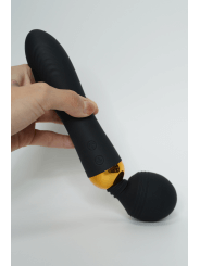 SHAKE Noir, Vibromasseur Wand USB en silicone médical avec 2 puissants moteurs indépendants - BQ107BLK