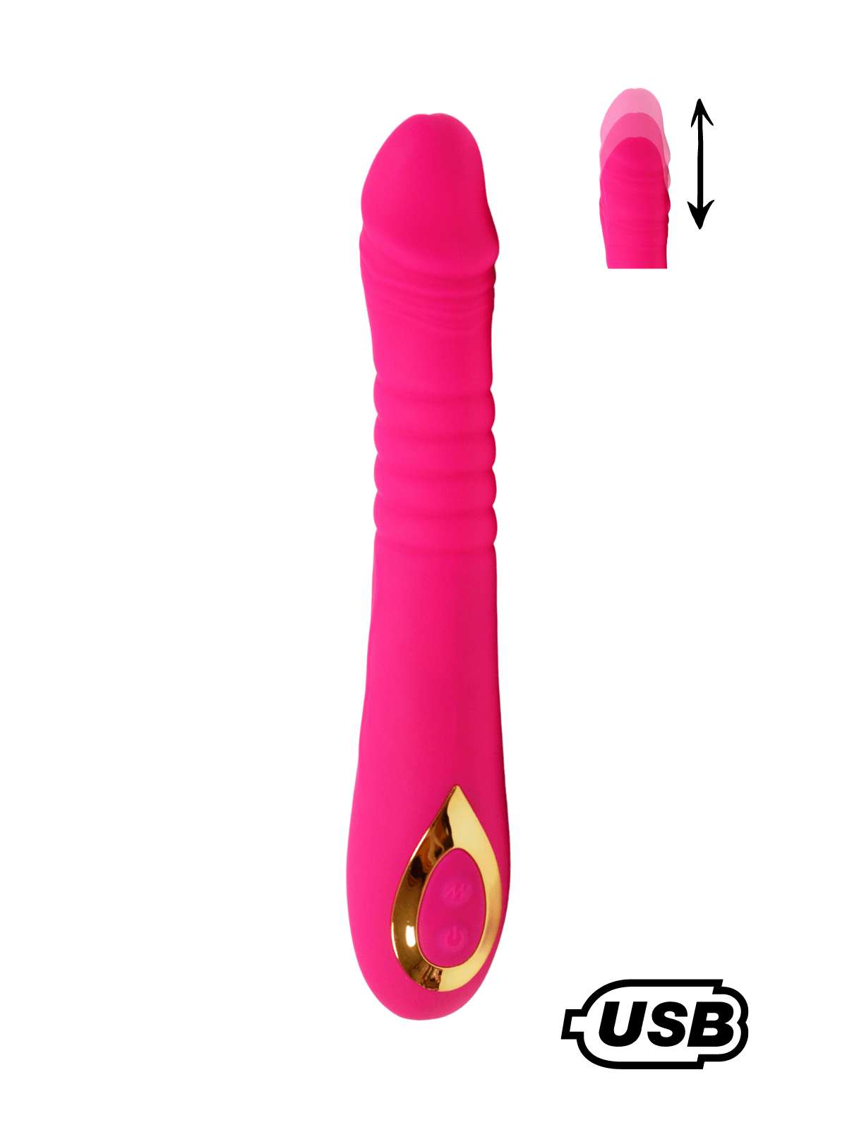 TWIST Rose, Vibromasseur va-et-vient USB en silicone médical, doté de 18 modes de stimulation - BQ586PNK
