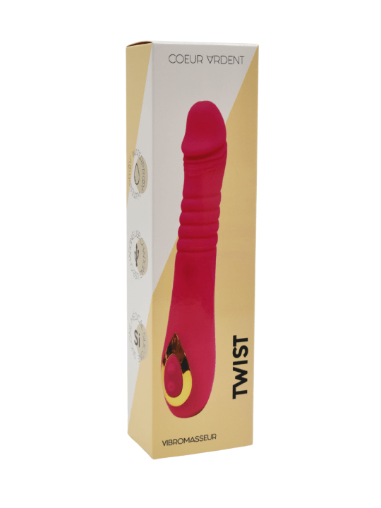 TWIST Rose, Vibromasseur va-et-vient USB en silicone médical, doté de 18 modes de stimulation - BQ586PNK