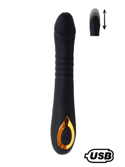 TWIST Noir, Vibromasseur va-et-vient USB en silicone médical, doté de 18 modes de stimulation - BQ586BLK