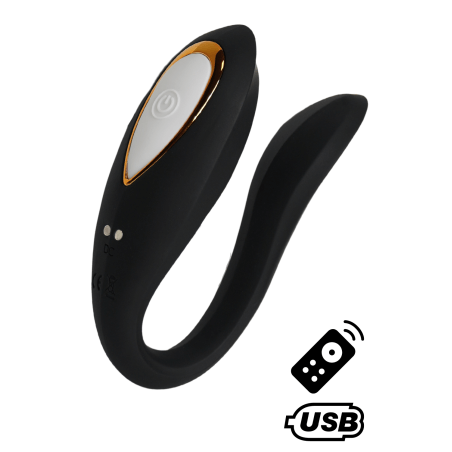OSMOSE, stimulateur pour couple USB, à double tête, avec télécommande, en silicone médical - BQ602BLK