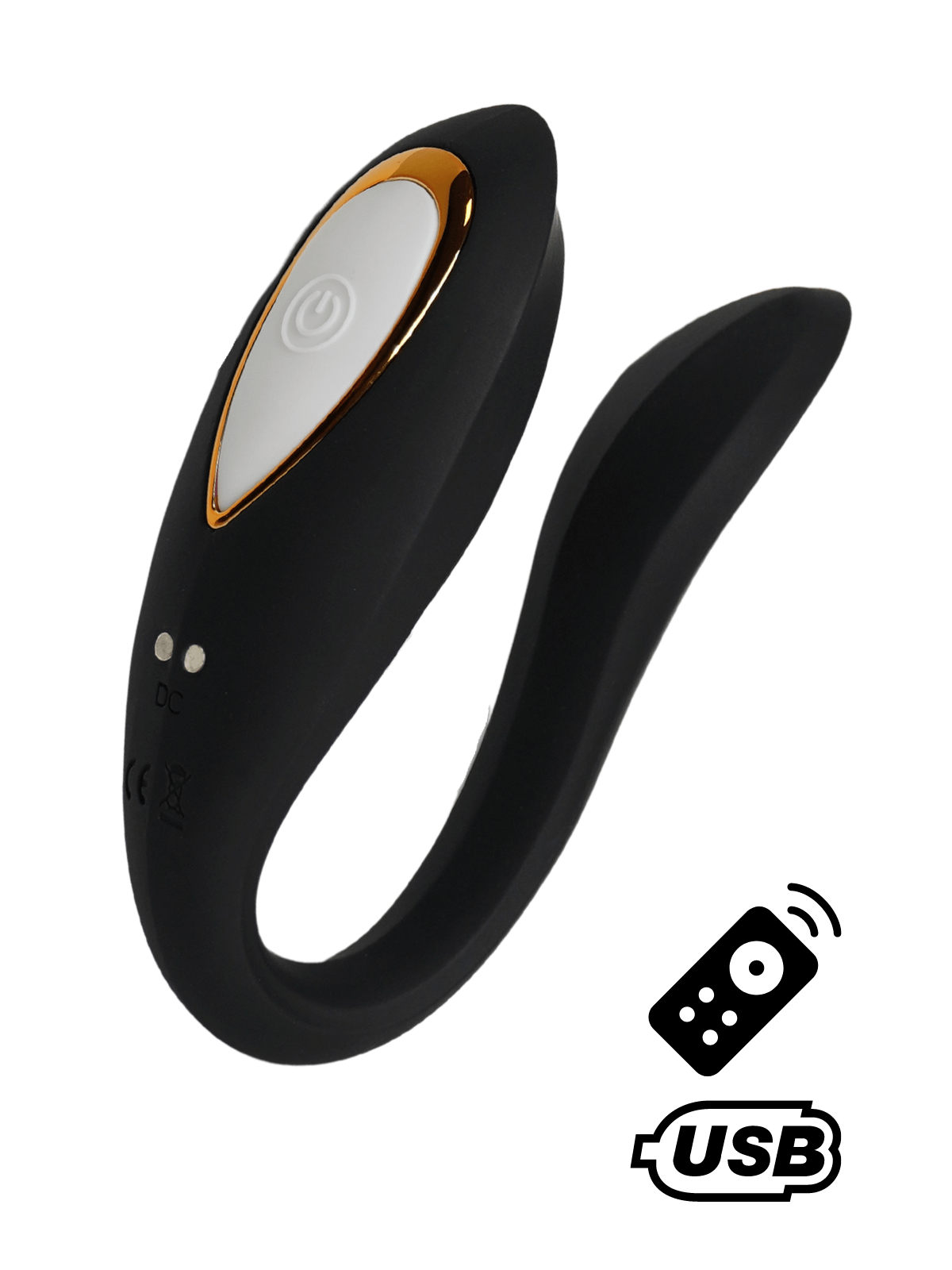 OSMOSE, stimulateur pour couple USB, à double tête, avec télécommande, en silicone médical - BQ602BLK