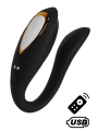 OSMOSE, stimulateur pour couple USB, à double tête, avec télécommande, en silicone médical - BQ602BLK