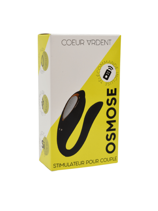 OSMOSE, stimulateur pour couple USB, à double tête, avec télécommande, en silicone médical - BQ602BLK