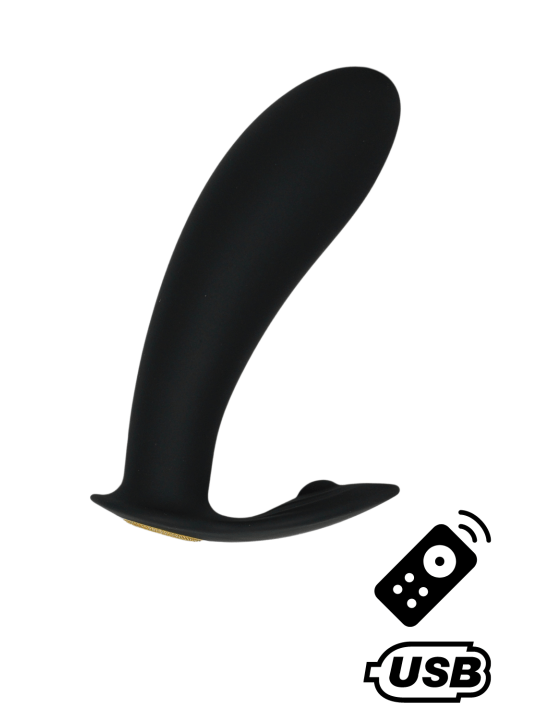 ERNEST, Mini vibromasseur avec stimulateur clitoridien USB, avec télécommande - BQ155BLK