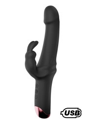PLAYER, Vibromasseur Rabbit USB, silicone médical doux et lisse, doté de 10 modes de vibration - MS219BLK