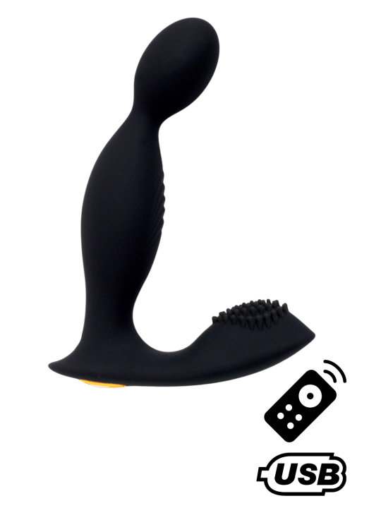 ELIOT, Stimulateur de prostate USB, avec télécommande, en silicone médical - BQ149BLK