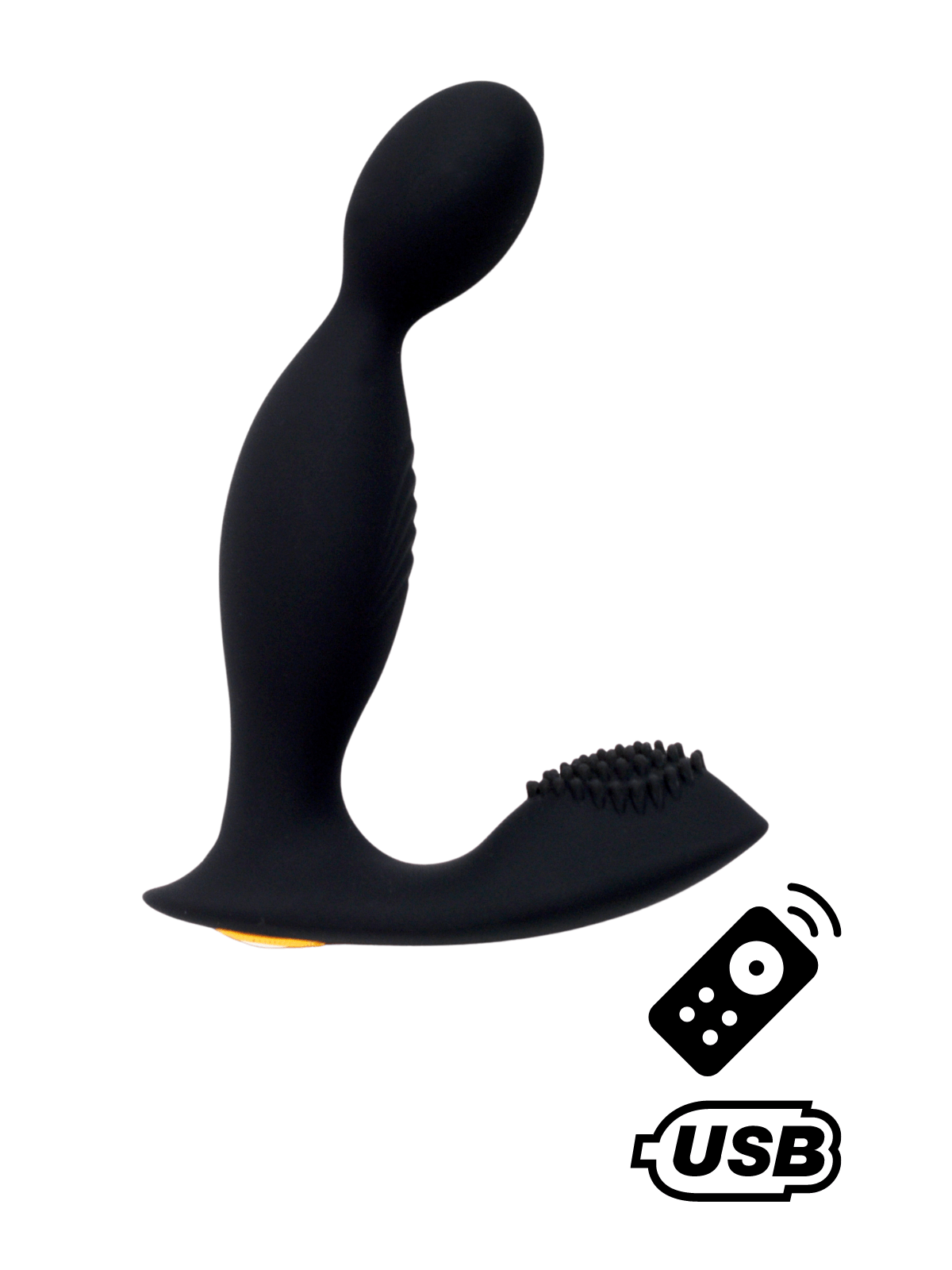 ELIOT, Stimulateur de prostate USB, avec télécommande, en silicone médical - BQ149BLK