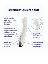 Vibromasseur point G tête rotative blanc USB Spinning g-spot 1 Satisfyer - CC597857