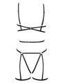 Ensemble 3 pièces soutien-gorge harnais, porte-jarretelles et string - R24805221101