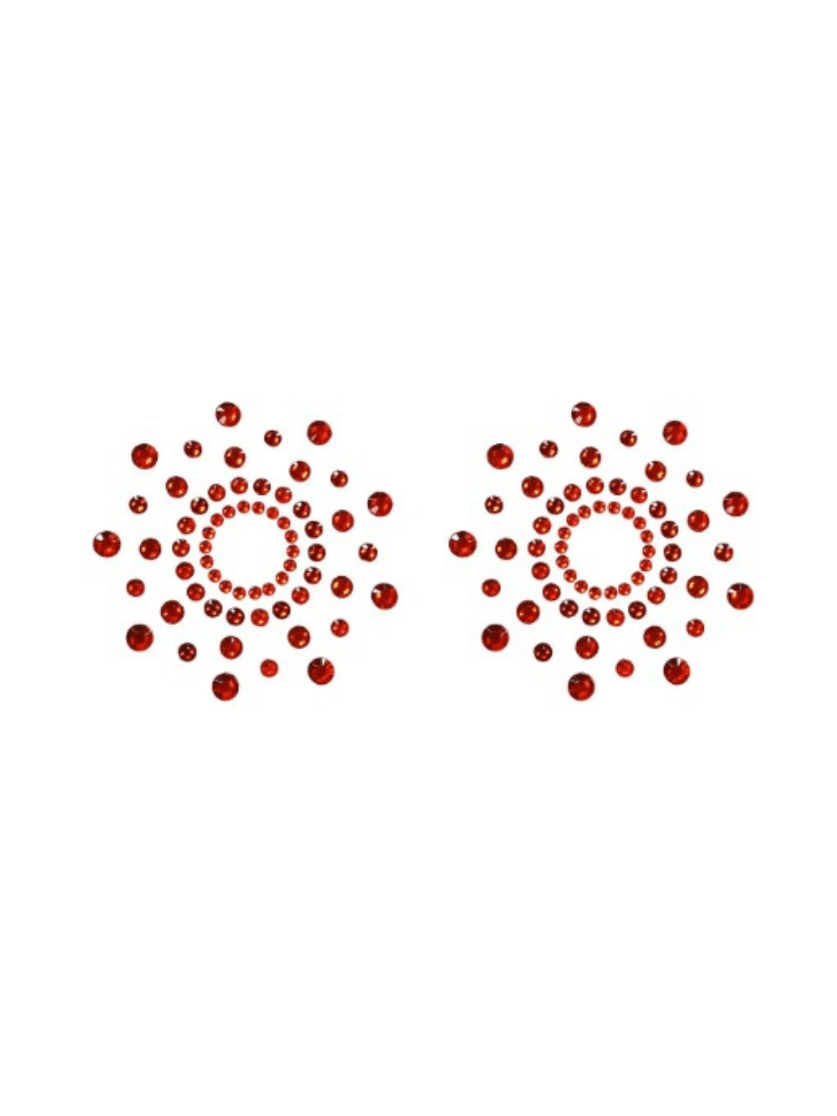 Paire de cache tétons adhésifs strass rouge - NP-1030RED