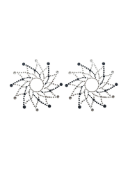 Paire de cache tétons adhésifs strass noir et blanc - NP-1020BLK