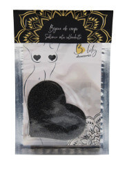 Paire de cache tétons adhésifs coeur pailleté noir - NP-1049BLK