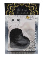 Paire de cache tétons adhésifs coeur pailleté noir - NP-1049BLK