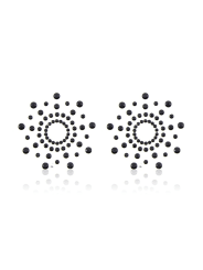 Paire de cache tétons adhésifs strass noir - NP-1030BLK