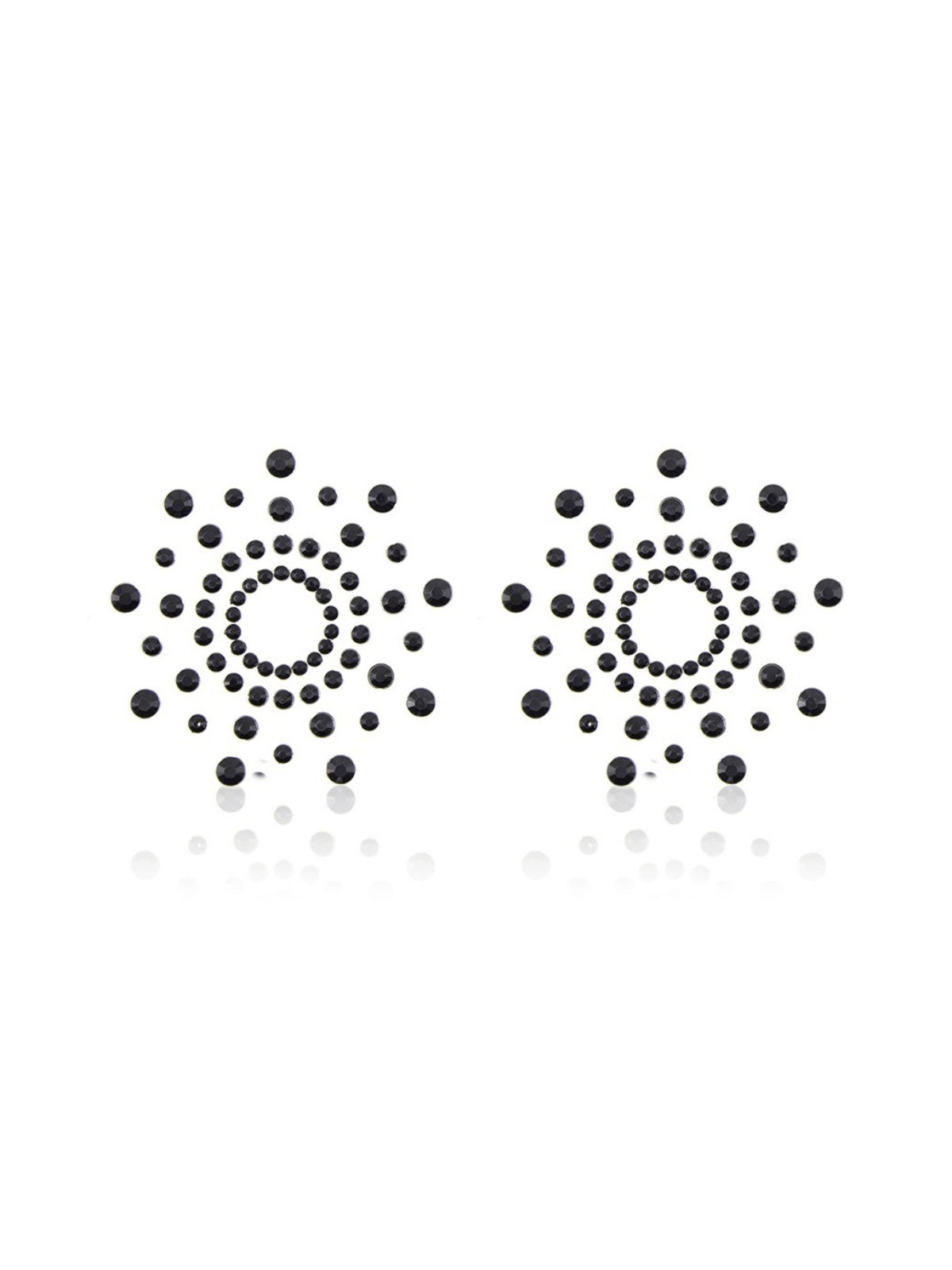 Paire de cache tétons adhésifs strass noir - NP-1030BLK
