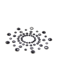 Paire de cache tétons adhésifs strass noir - NP-1030BLK