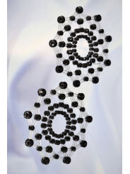 Paire de cache tétons adhésifs strass noir - NP-1030BLK