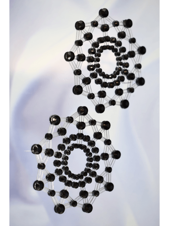 Paire de cache tétons adhésifs strass noir - NP-1030BLK