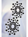 Paire de cache tétons adhésifs strass noir - NP-1030BLK