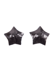 Paire de cache tétons adhésifs étoile pailletée sequin noir - NP-2024