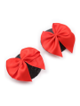 Paire de cache tétons adhésifs noir avec nœud papillon rouge - NP-1063