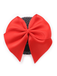 Paire de cache tétons adhésifs noir avec nœud papillon rouge - NP-1063