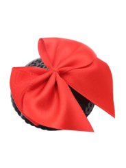 Paire de cache tétons adhésifs noir avec nœud papillon rouge - NP-1063