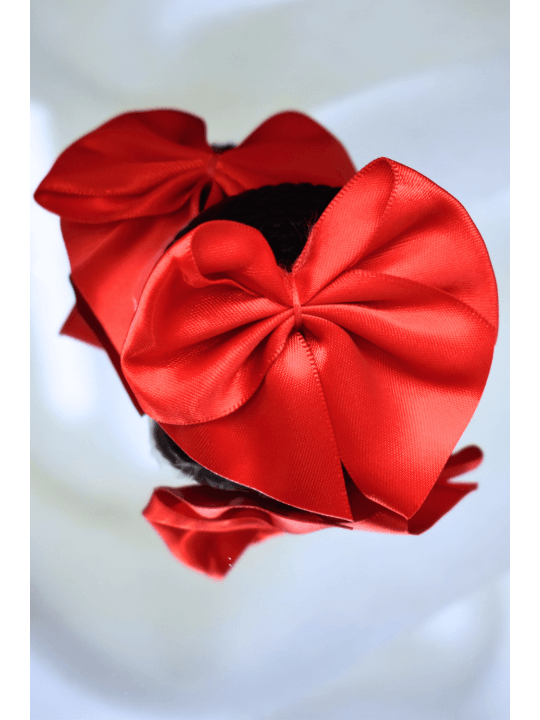 Paire de cache tétons adhésifs noir avec nœud papillon rouge - NP-1063