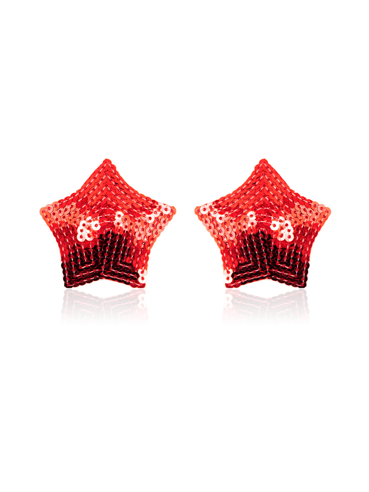 Paire de cache tétons adhésifs étoile pailletée sequin rouge - NP-2020
