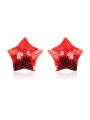 Paire de cache tétons adhésifs étoile pailletée sequin rouge - NP-2020