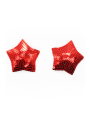 Paire de cache tétons adhésifs étoile pailletée sequin rouge - NP-2020