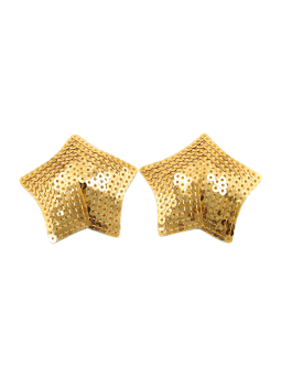 Paire de cache tétons adhésifs étoile pailletée sequin doré - NP-2016