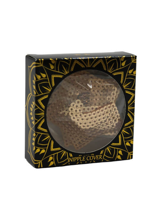 Paire de cache tétons adhésifs étoile pailletée sequin doré - NP-2016