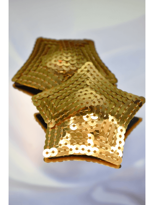 Paire de cache tétons adhésifs étoile pailletée sequin doré - NP-2016