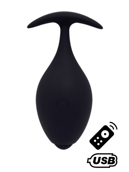 BABA, Plug vibrant anal noir USB, avec télécommande - BQ131BLK