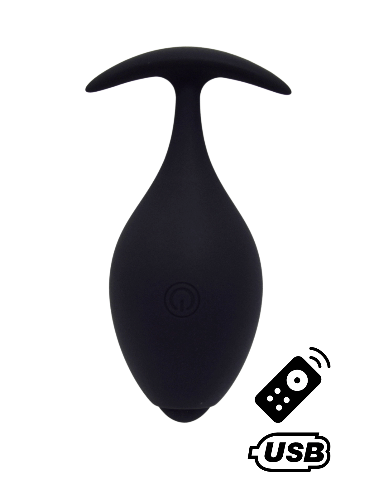 BABA, Plug vibrant anal noir USB, avec télécommande - BQ131BLK
